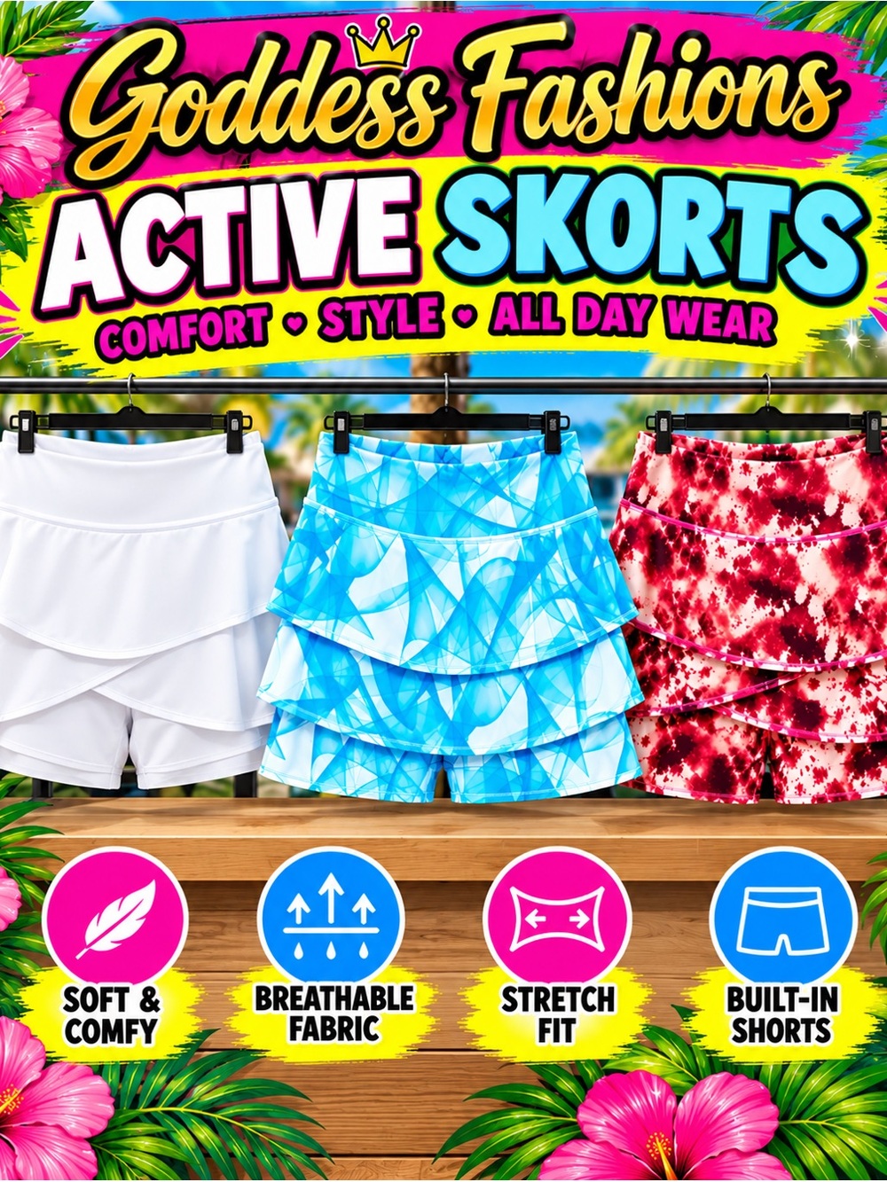 New IDEOLOGY Plus Size Tiered Skort Bundle (3)Size 1X